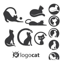 cat logo set