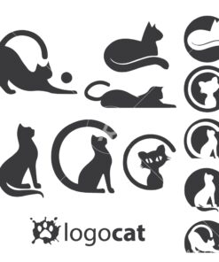 cat logo set