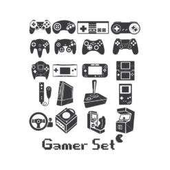 gamer controller pack gaming controller graphic design icon vector