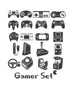 gamer controller pack gaming controller graphic design icon vector