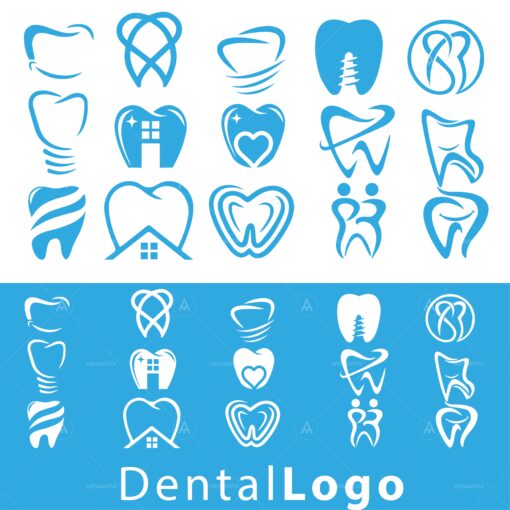 dental set logo icon vector
