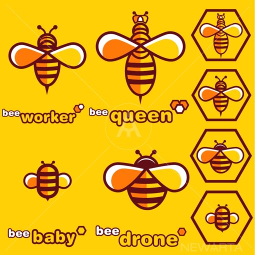 bee logo set