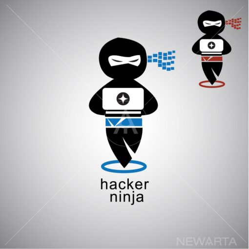 hacker ninja logo icon vector