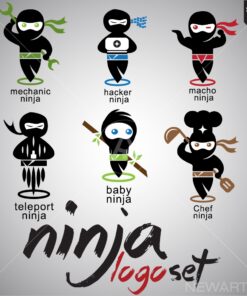 ninja logo set
