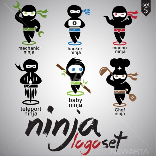 ninja logo set