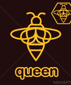 The lovely bee queen logo outline style