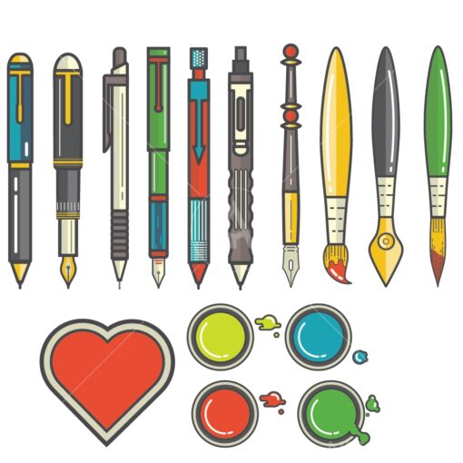 art tools graphic design icon vector