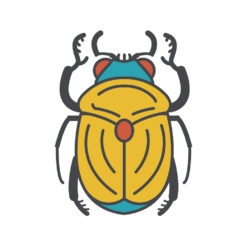 golden scarab logo graphic design icon vector