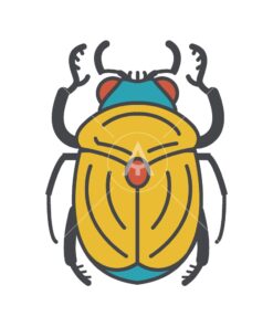 golden scarab logo graphic design icon vector