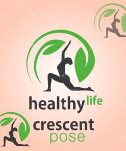 healthy life crescent pose vector design
