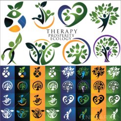logo design ecology tree set