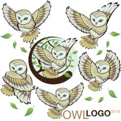OWL LOGO graphic design icon vector set
