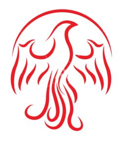 phoenix logo design vector icon