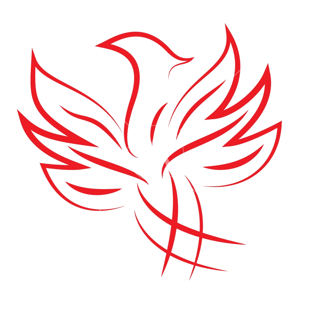 Great fire phoenix logo design template Royalty Free Vector