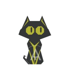 Baby cat origami design vector logo icon