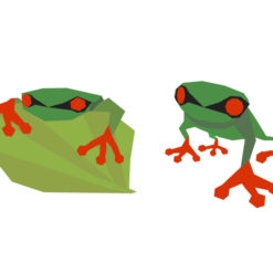 frog origami design logo icon vector