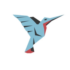 Hummingbird origami design logo icon vector colibri
