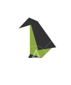 Penguin origami design logo icon vector