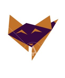 baby fox origami design logo icon vector