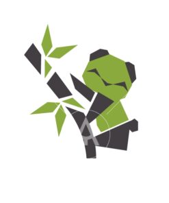 baby panda origami logo icon vector