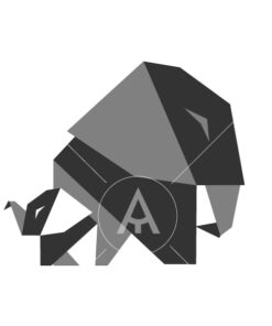 elephant origami design logo icon vector