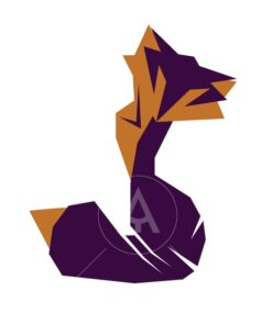 fox origami design logo icon vector