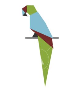 parrot origami design logo icon vector