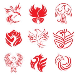 phoenix logo icon design graphic vector